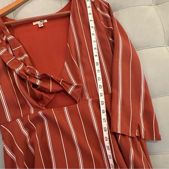 Amuse Society Let's Knot Rust Red Striped Dress Size Large - Picture 13 of 14